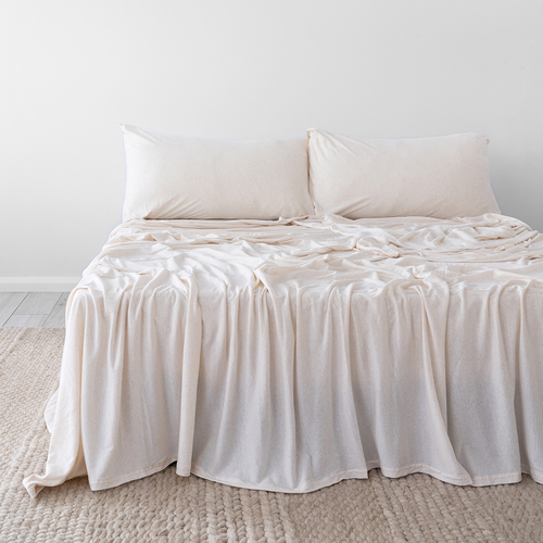 Bambury Size Queen BedT Organica Sheet Set Stone Home Bedding