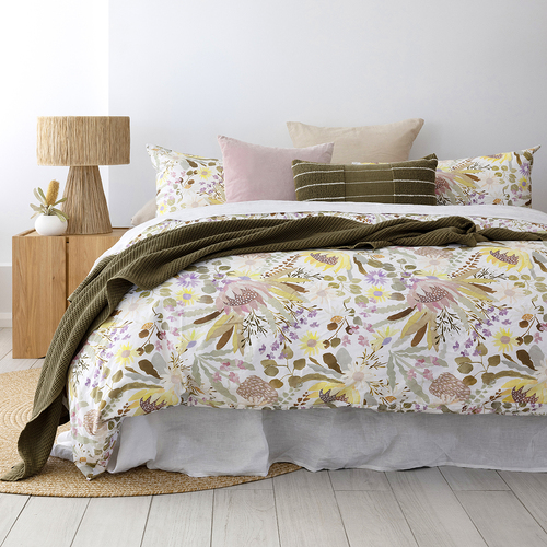 Bambury Makea Quilt Cover Set Double Bed Soft Touch Woven Home