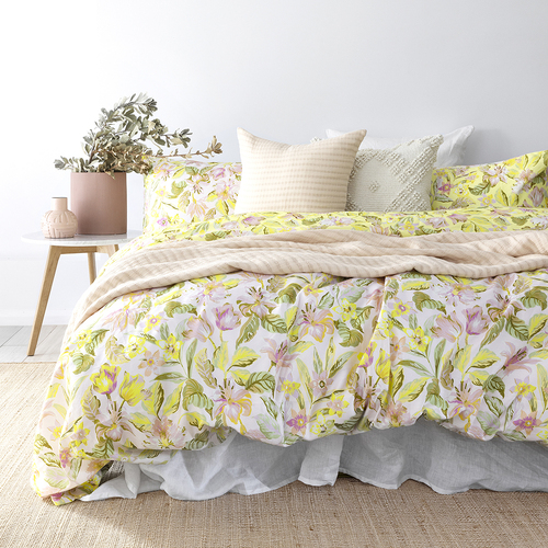 Bambury Phoebe Quilt Cover Set Double Bed Soft Touch Woven Home