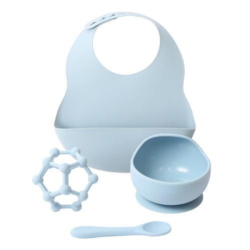 Baby 48x43cm Silicone Dinner Set Gift Boxed - Blue