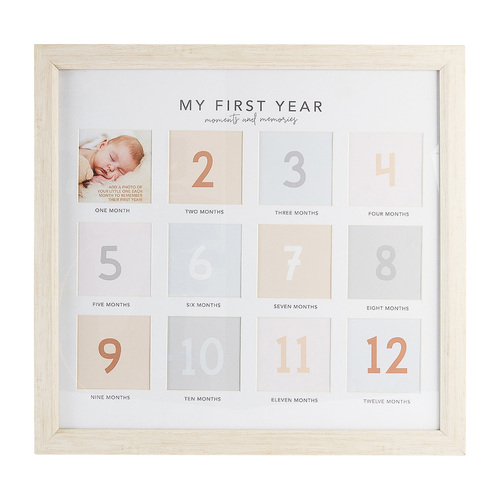 Splosh Baby First Year 12-Slot Wall Hanging Frame 43.5cm Square