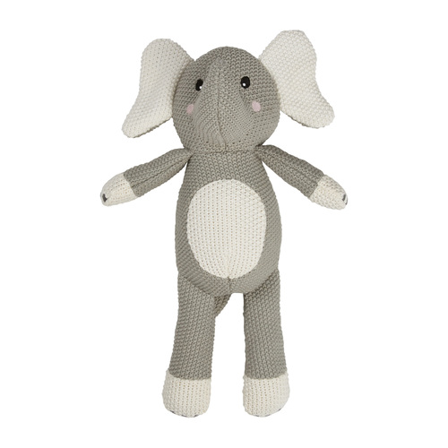 Splosh Baby Elephant Cotton Knitted Plush Toy 32cm Grey 0+