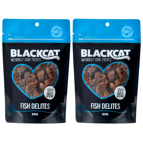 2PK Blackcat Fish Delites 60g Cat Treats Bag