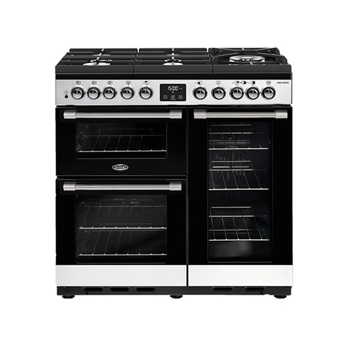 Belling 90cm Cookcentre Gas Thru Glass Range Cooker - Stainless Steel