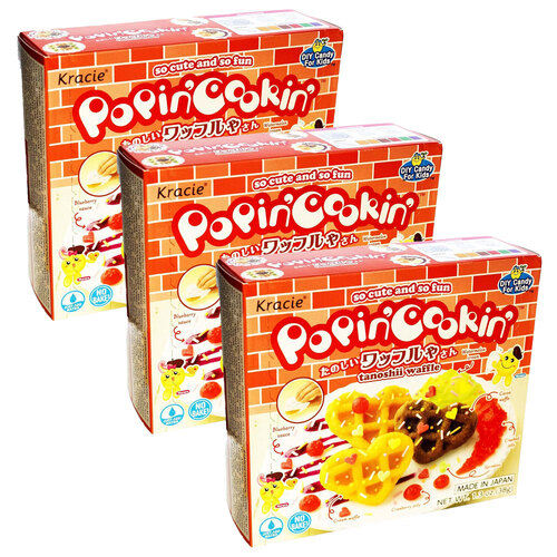 3PK Kracie Popin' Cookin' DIY Waffle Japanese Candy Confectionery