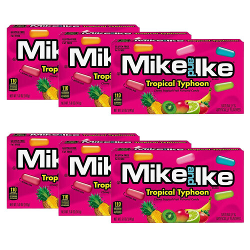 6PK Mike & Ike Tropical Typhoon Confectionery Candy Lollies 120g