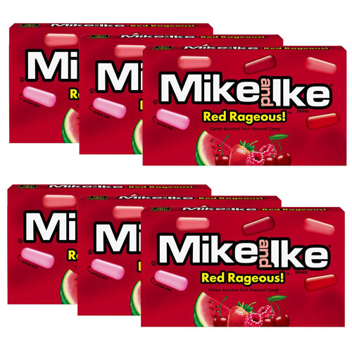 6PK Mike & Ike Red Rageous Confectionery Candy Lollies 120g