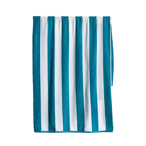 Canningvale Striped Cabana 160cm Cotton Terry Beach Towel - Teal