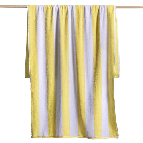 Canningvale Striped Cabana Cotton Terry Beach Towel - Sunshine