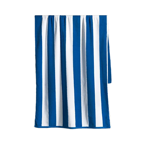 Canningvale Striped Cabana 160cm Cotton Terry Beach Towel - Royal