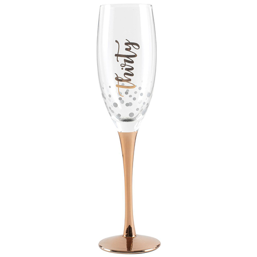 Thirty Rose Gold Stem Champagne Glass 300ml 25cm Drinking Cup