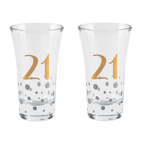 2PK Rose Gold Shot Drinking Glass 21st Birthday Party