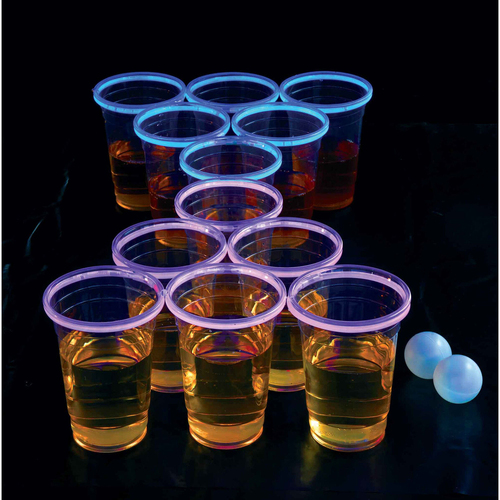 Glowing Beer Pong Plastic Drink Cups Adult Bucks/Hens Party Gift 18+