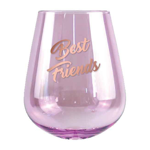 2pc Best Friend  Stemless 13cm/600ml Wine Glass Drinking Tumbler Set