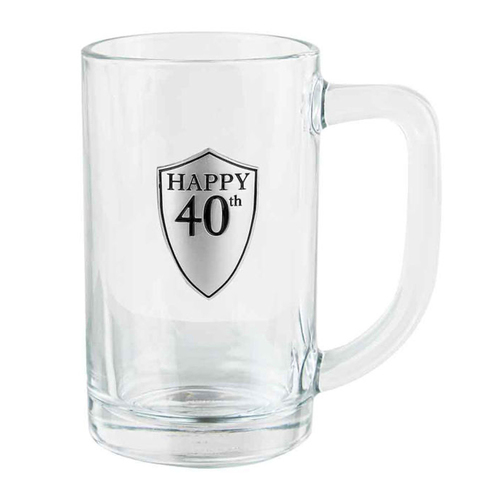 Birthday 40th Beer Stein/Glass 500ml Drinking Cup w/Handle