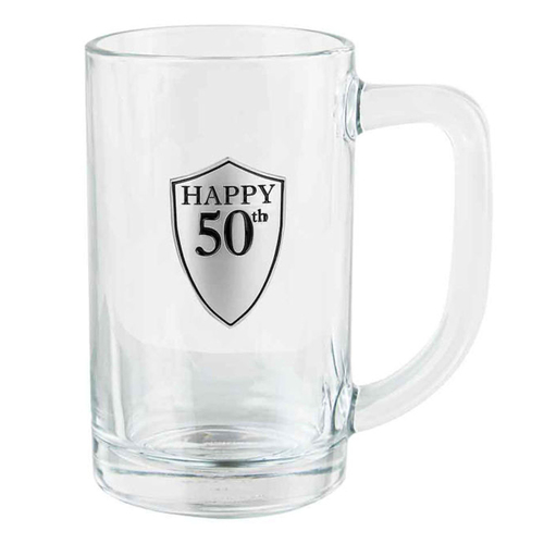 Birthday 50th Beer Stein/Glass 500ml Drinking Cup w/Handle