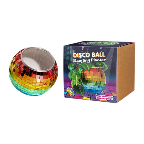 Bubblegum Stuff Disco Ball Hanging Planter 6'' Garden Decor Rainbow