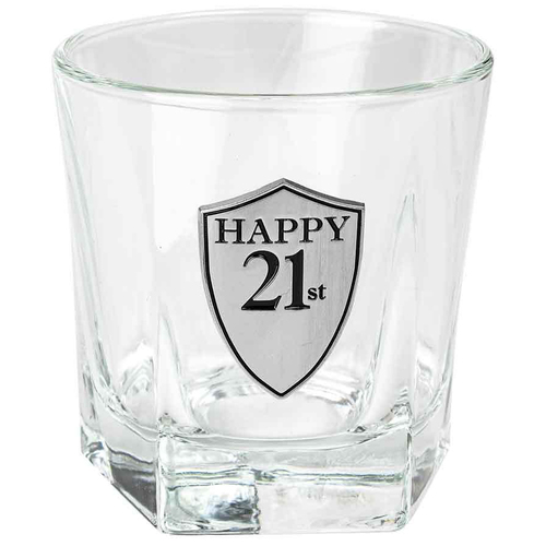 Birthday 21st Whisky Glass 210ml Tumbler Drinking Cup/Glass