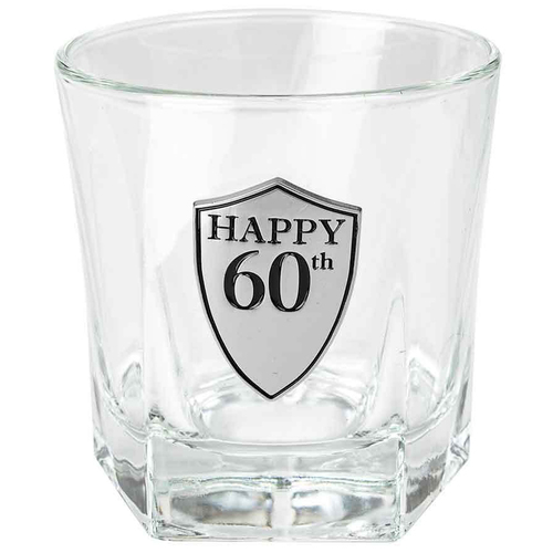 Birthday 60th Whisky Glass 210ml Tumbler Drinking Cup/Glass