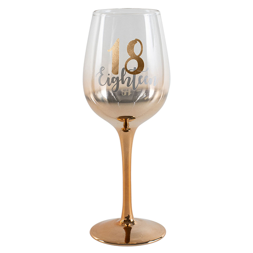 Birthday 18th Rose Gold Ombre 430ml Birthday Drinking Glass