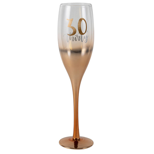 Birthday 30th Champagne Rose Gold Ombre 150ml Drinking Glass