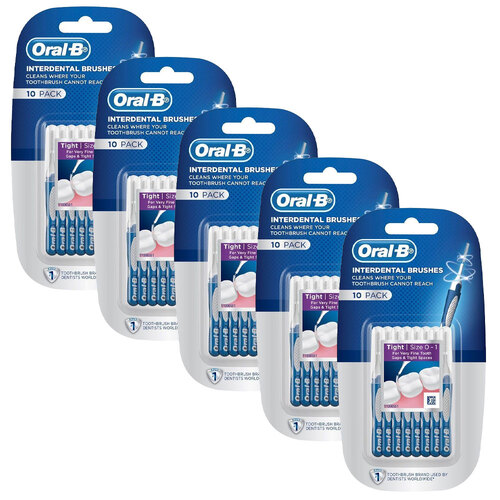 50pc Oral B Reusable Interdental Brush Teeth Cleaner Picks/Sticks - Blue