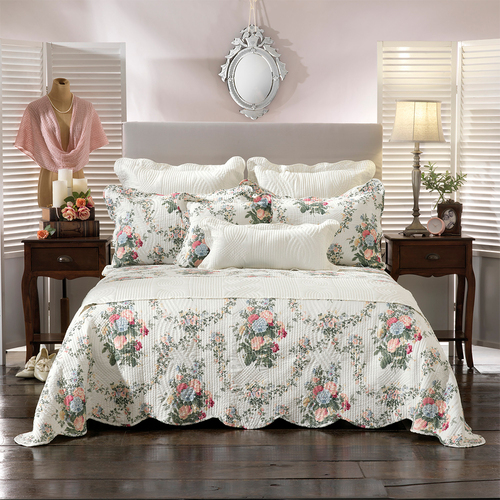 Bianca Rosedale Multi Bedspread Set Green - King Single Bed