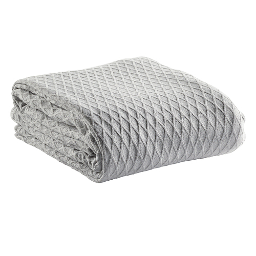 Bianca Gosford Blanket 100% Cotton Silver - Queen/King Bed