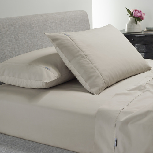 Bianca Heston 300TC Cotton Sheet Set Stone - Split King Bed