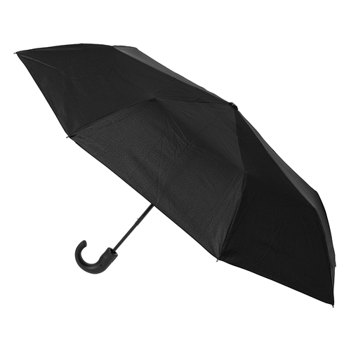 Clifton Auto Open Hook Handle Folding Length Umbrella - Black 