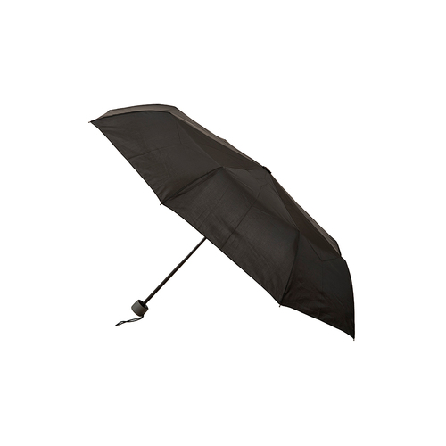 Clifton Manual Folding Super Mini w/ Grey Handle Umbrella Black 