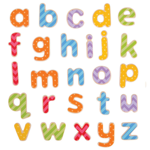 63pc Bigjigs Toys Magnetic Lowercase Letters w/ Wooden Tray Kids Toy 3+