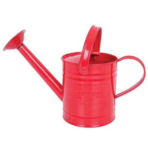 Bigjigs Toys 20cm Metal Watering Can Kids Toy Red 3y+