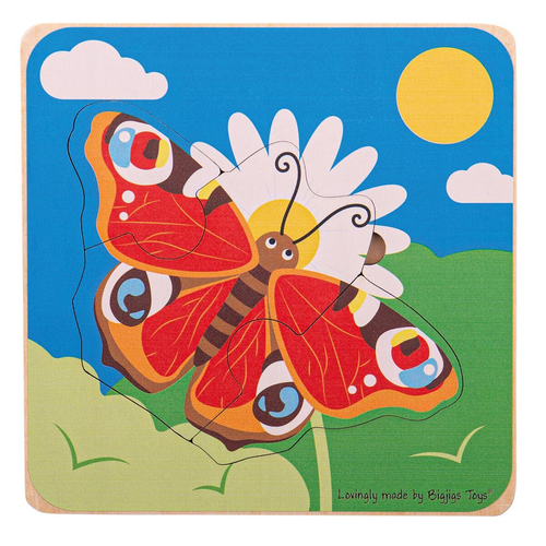 4pc Bigjigs Toys 15cm Lifecycle Layer Puzzle Butterfly Wooden Toy 18m+