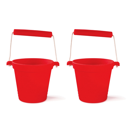 2PK Bigjigs Toys 14cm Activity Bucket Kids Toy Cherry Red 18m+