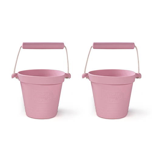 2PK Bigjigs Toys 14cm Activity Bucket Kids Toy Blush Pink 18m+