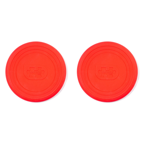 2PK Bigjigs Toys 18cm Flexible Flyer Silicone Flying Disc Toy Cherry Red 18m+