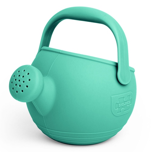 Bigjigs Toys 19cm Silicone Watering Can Kids Toy 18m+ Eggshell Green