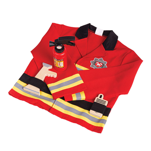 Bigjigs Toys Firefighter Jacket & Tools Dress Up Kids Pretend Play 3-5y