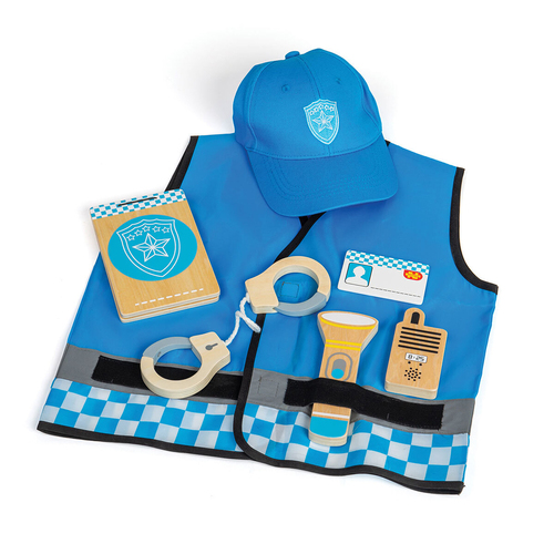 Bigjigs Toys Police Vest & Cap Dress Up Kids Pretend Play 3-5y