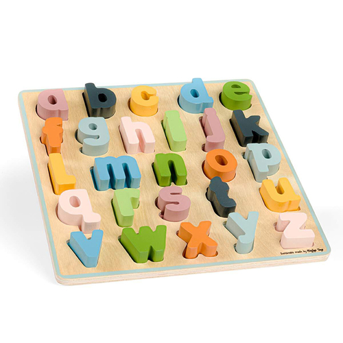 26pc Bigjigs Toys Wooden Lowercase ABC Puzzle Kids Toy 18m+