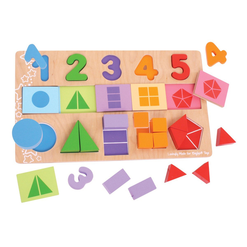 26pc Bigjigs Toys My First Fractions Wooden Puzzle Kids Toy 3+