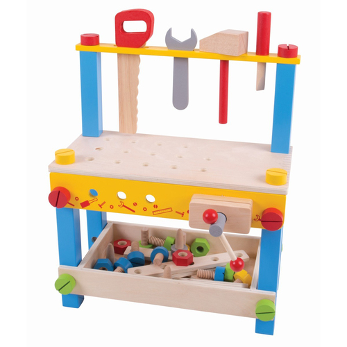 Bigjigs Toys My First Workbench Kids Wooden Pretend Toy Set 3y+