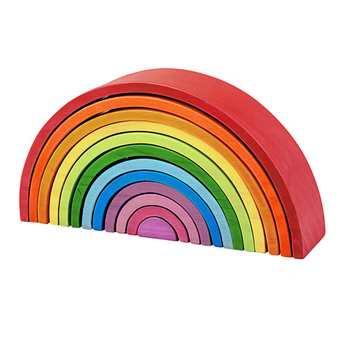 Bigjigs Toys Wooden Stacking Rainbow Large Kids Toy 3y+