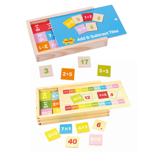 2x 81pc Bigjigs Toys Add & Subtract/Times Table Box Set 3y+