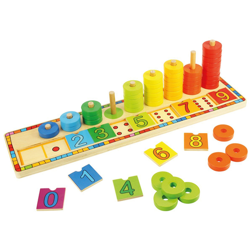 Bigjigs Toys Wooden 42.5cm Learn To Count Number Puzzle Kids Toy 2+