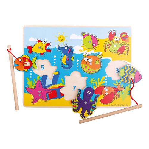 Bigjigs Toys 30cm Magnetic Fishing Fun Kids/Children Wooden Toy 18m+