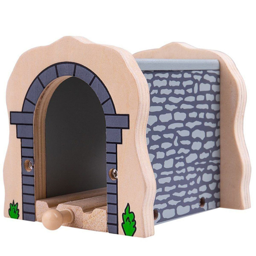 Bigjigs Rail 10cm Grey Stone Tunnel Kids Wooden Toy Railway Accessory 3y+