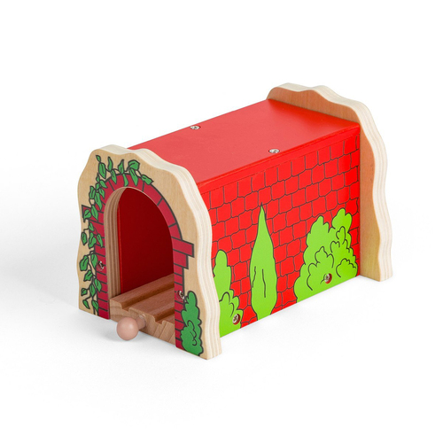 Bigjigs Rail 14.5cm Red Brick Tunnel Kids Wooden Toy Railway Accessory 3y+