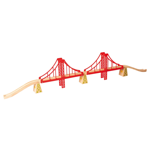 7pc Bigjigs Rail 20cm Double Suspension Bridge Wooden Toy Accessory 3y+